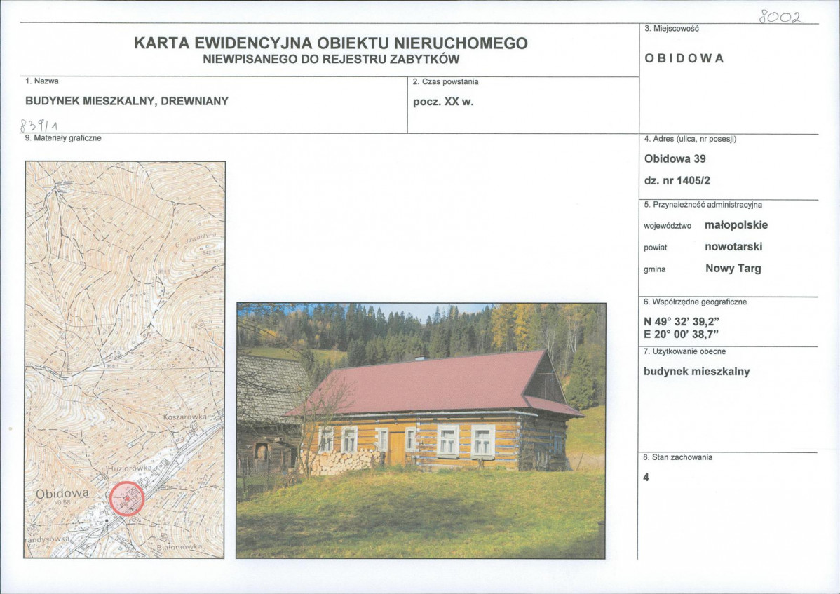 KEZN - Karta obiektu niewpisanego do rejestru, skan nr 1