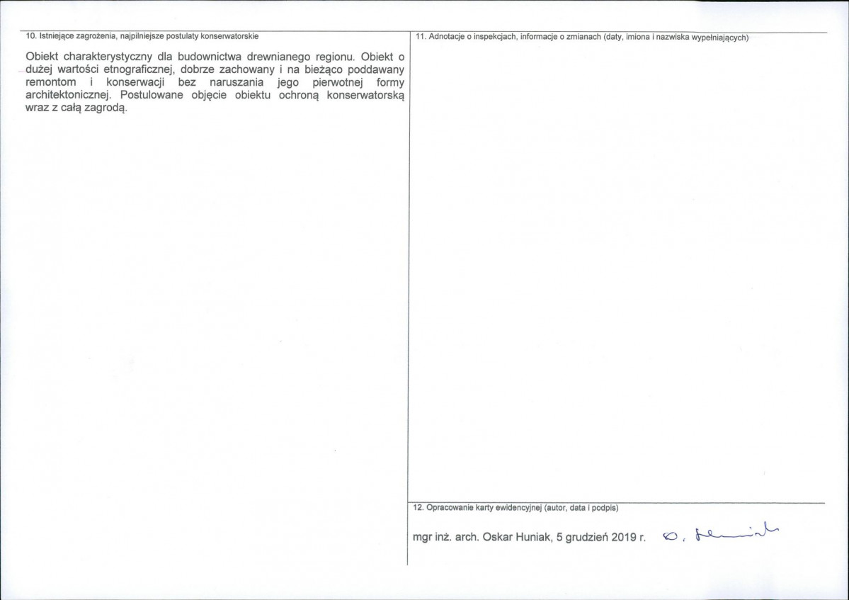 KEZN - Karta obiektu niewpisanego do rejestru, skan nr 2