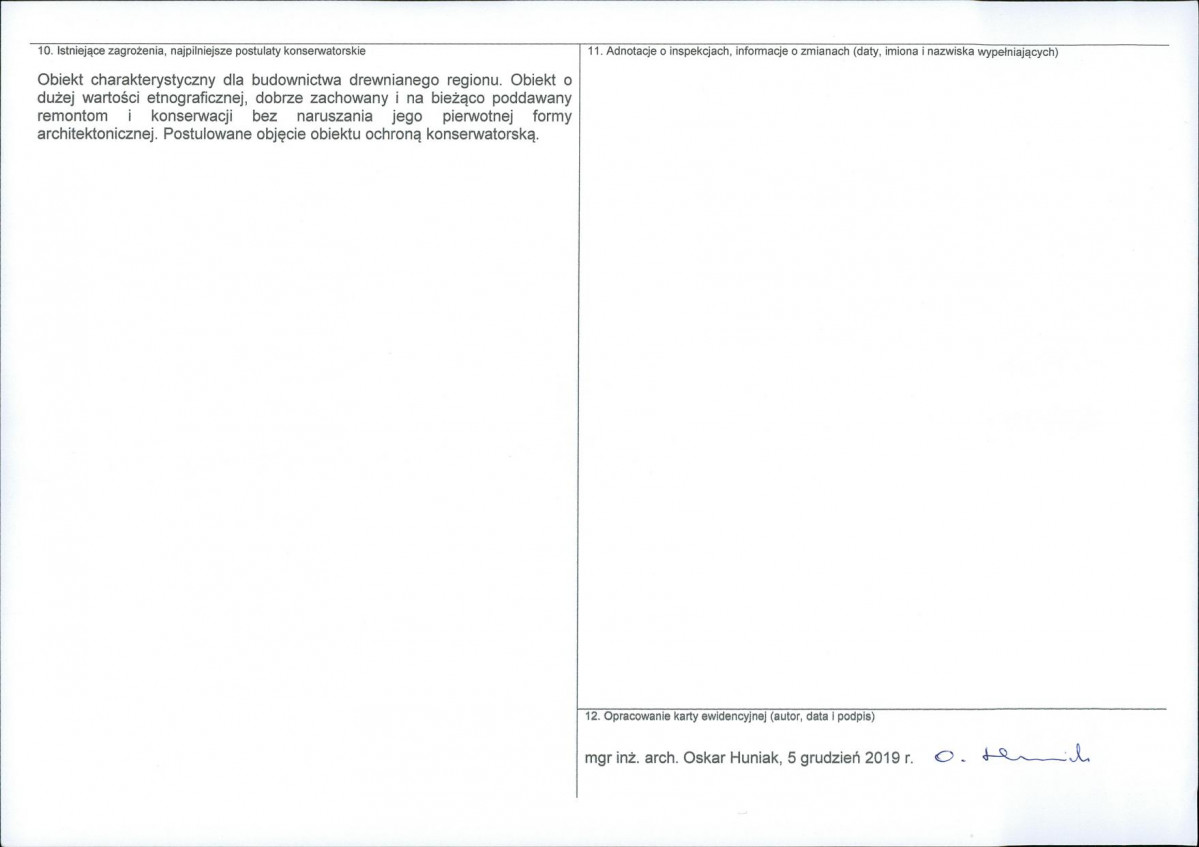 KEZN - Karta obiektu niewpisanego do rejestru, skan nr 2