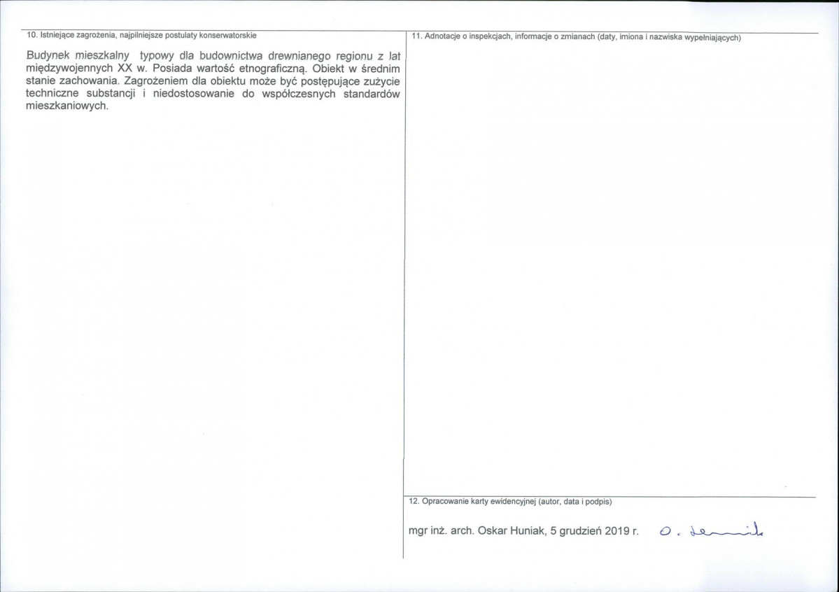 KEZN - Karta obiektu niewpisanego do rejestru, skan nr 2