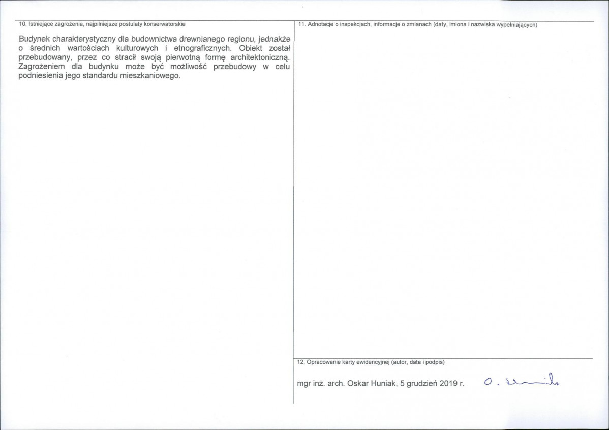 KEZN - Karta obiektu niewpisanego do rejestru, skan nr 2