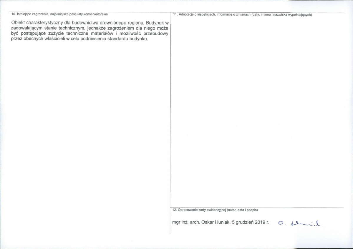 KEZN - Karta obiektu niewpisanego do rejestru, skan nr 2