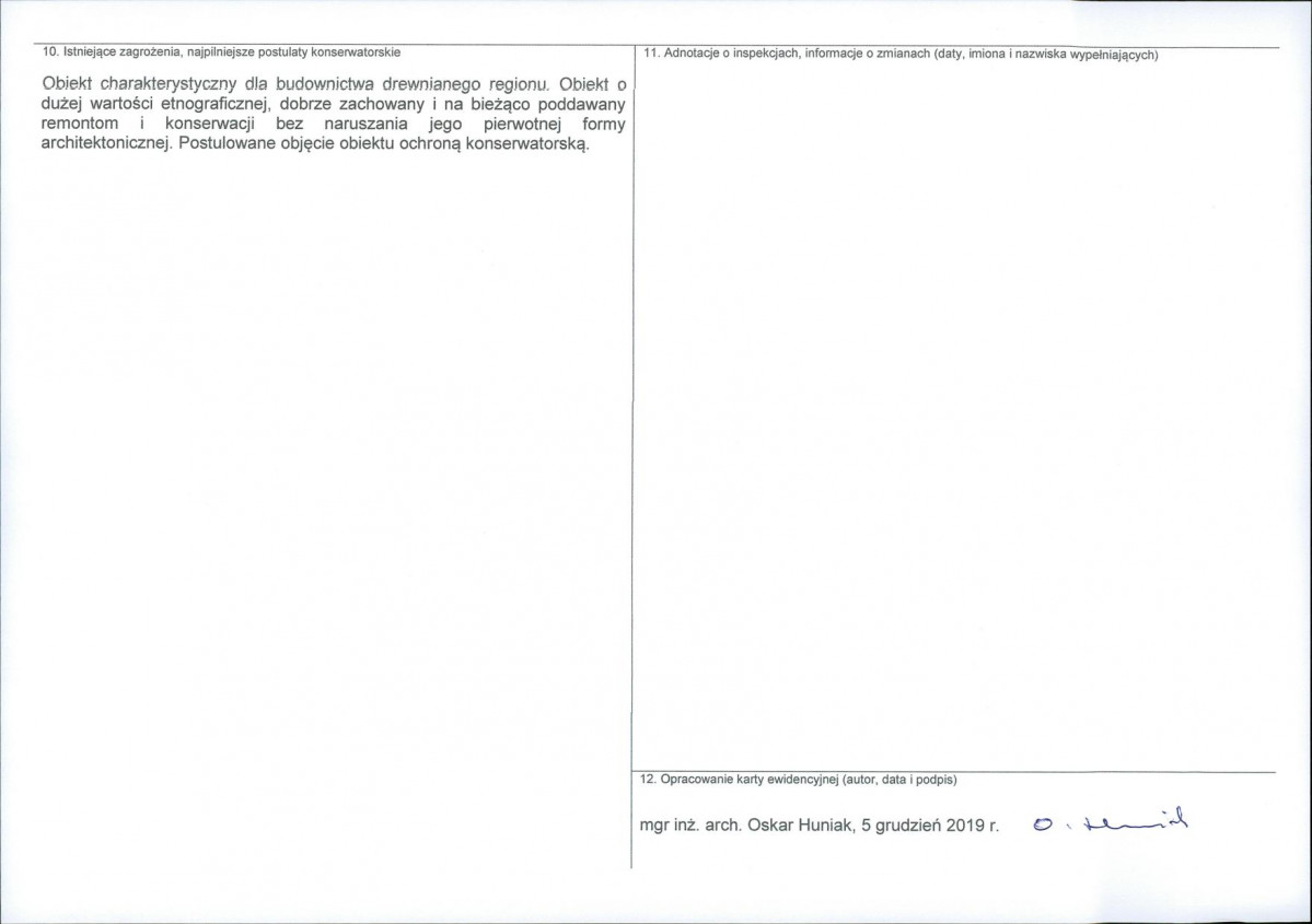 KEZN - Karta obiektu niewpisanego do rejestru, skan nr 2