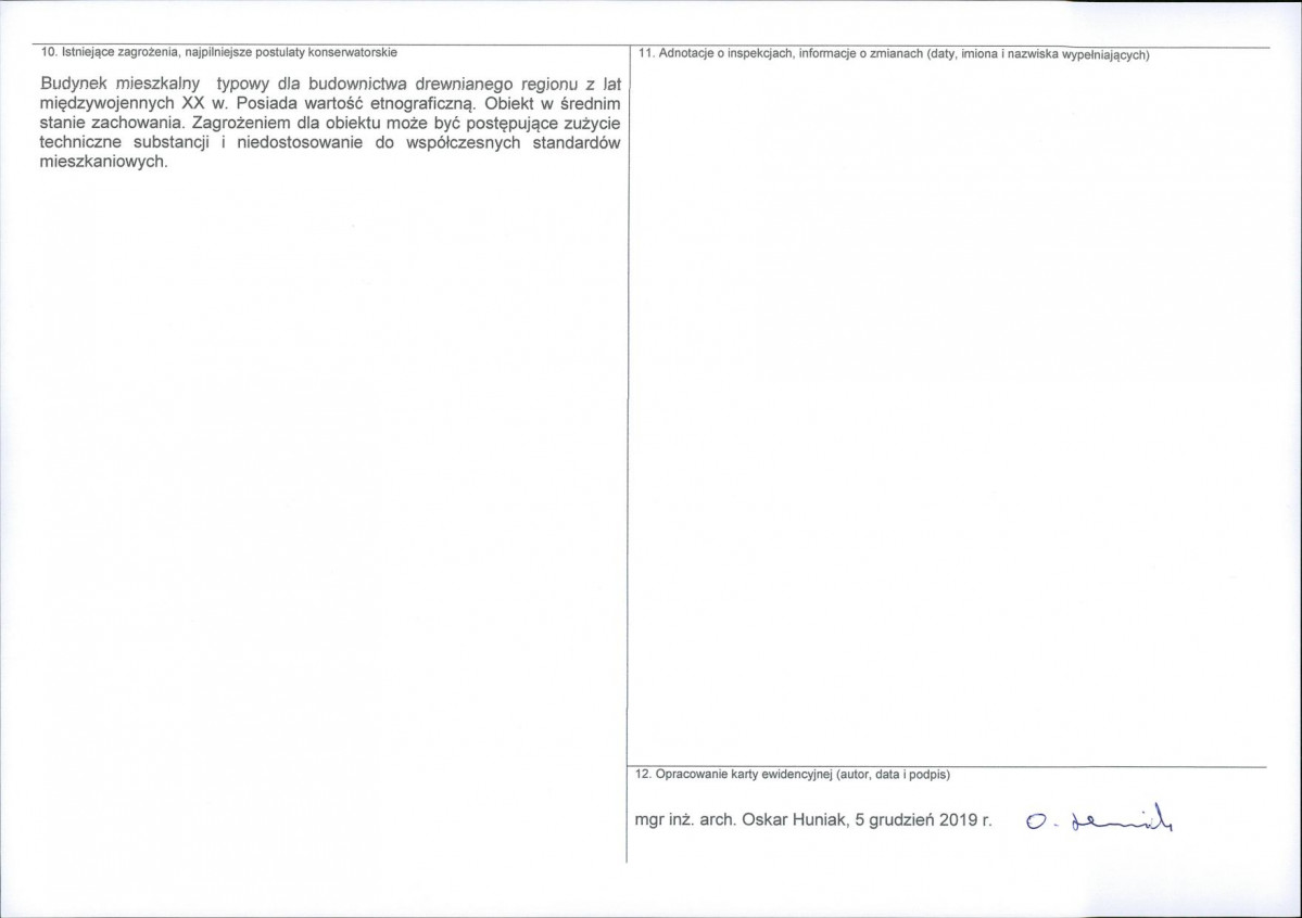 KEZN - Karta obiektu niewpisanego do rejestru, skan nr 2