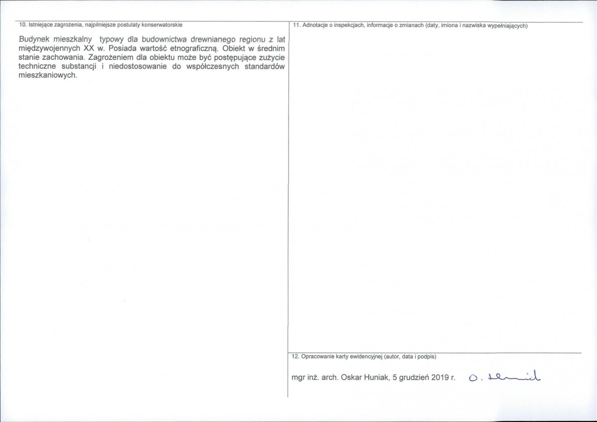 KEZN - Karta obiektu niewpisanego do rejestru, skan nr 2
