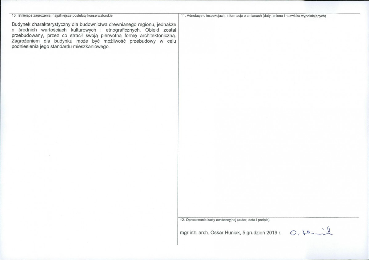 KEZN - Karta obiektu niewpisanego do rejestru, skan nr 2