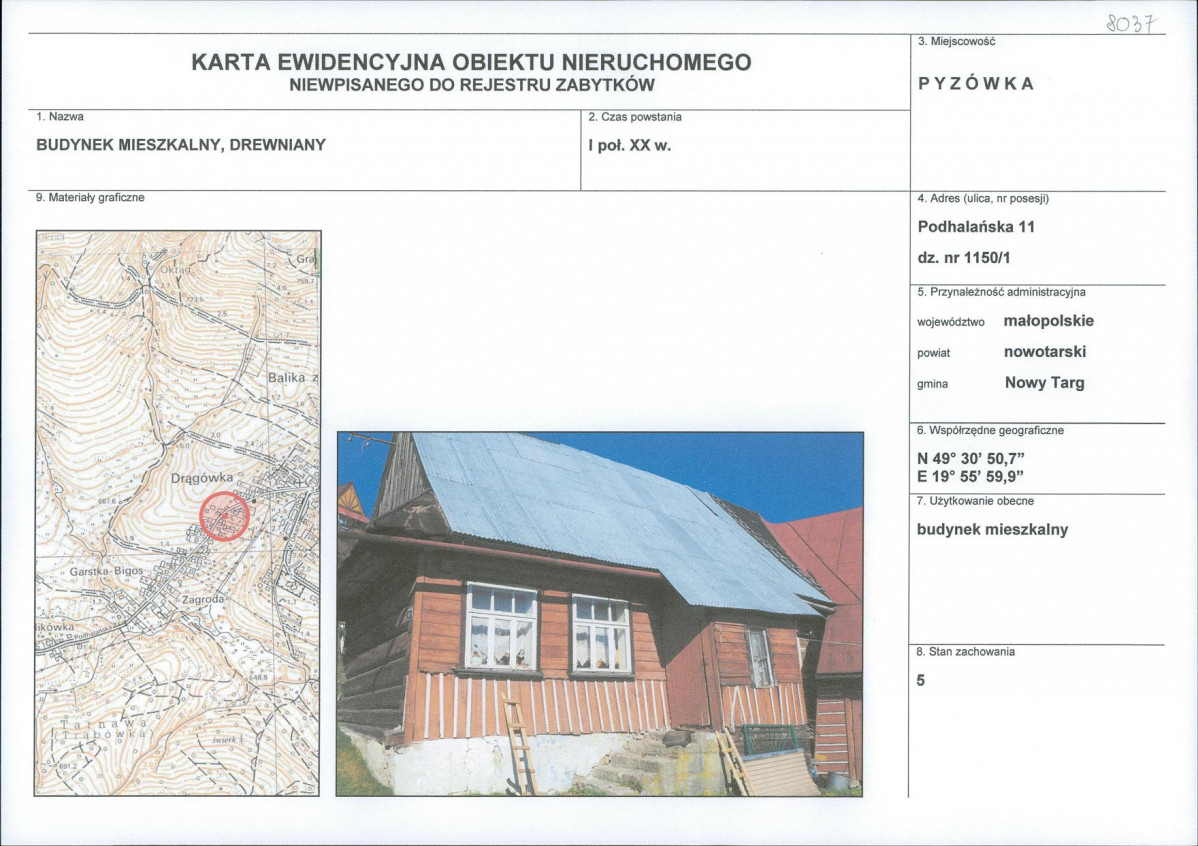 KEZN - Karta obiektu niewpisanego do rejestru, skan nr 1