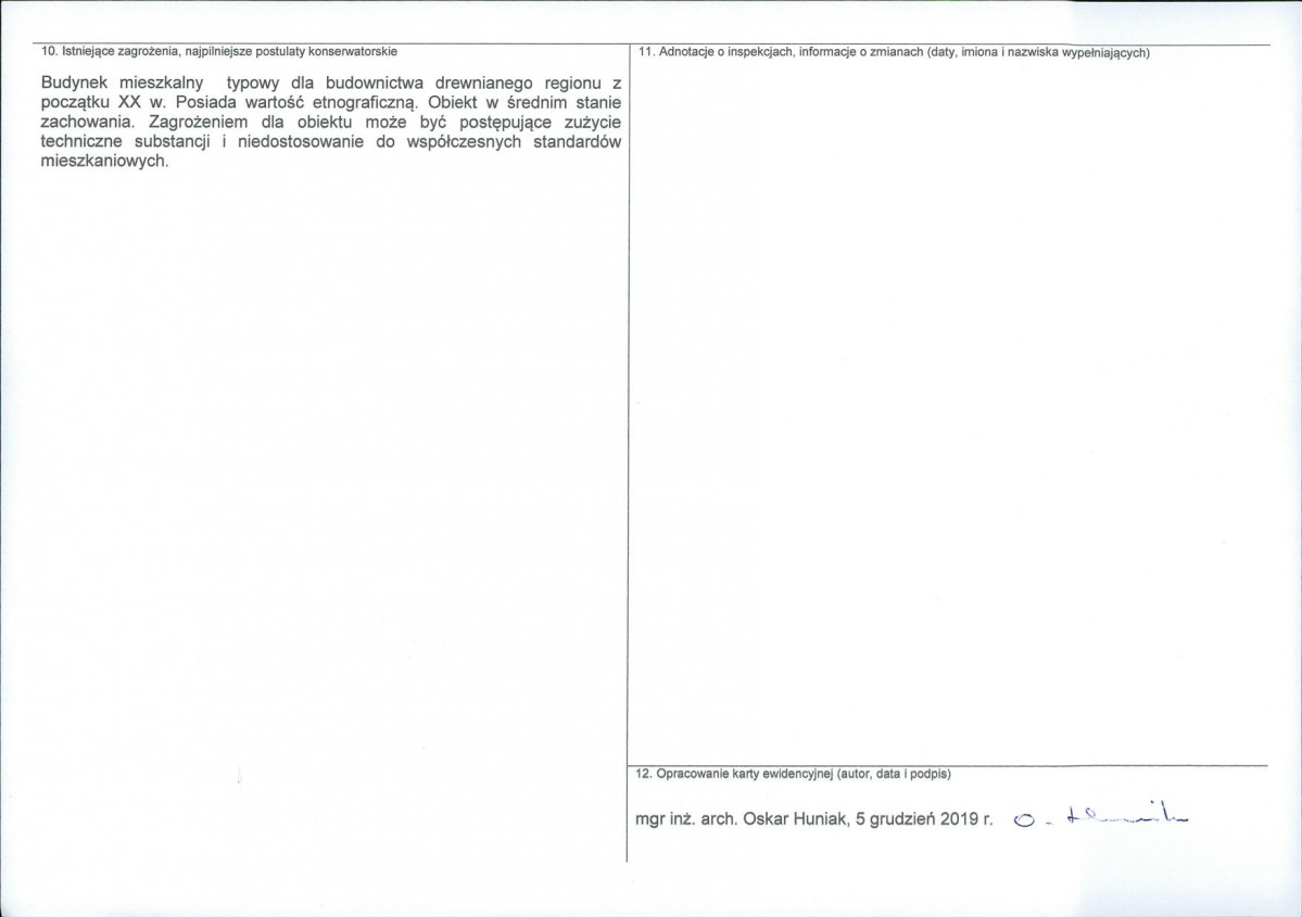 KEZN - Karta obiektu niewpisanego do rejestru, skan nr 2