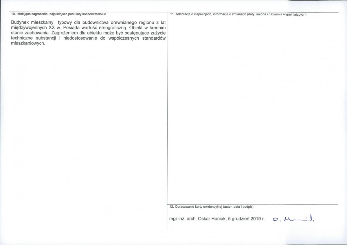 KEZN - Karta obiektu niewpisanego do rejestru, skan nr 2