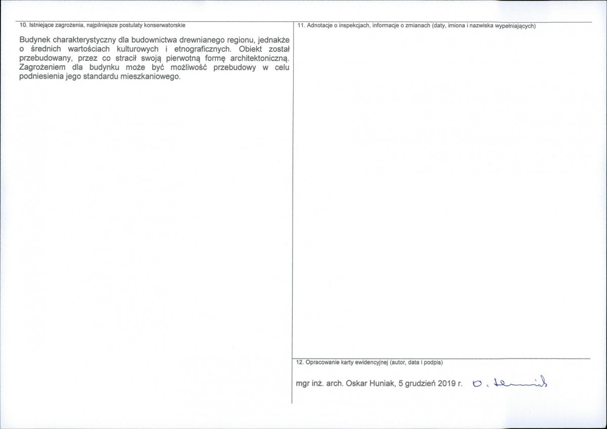 KEZN - Karta obiektu niewpisanego do rejestru, skan nr 2