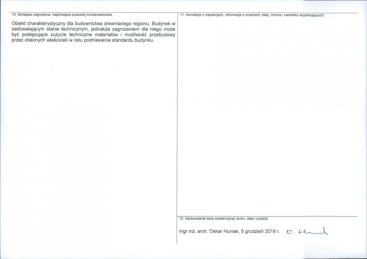 KEZN - Karta obiektu niewpisanego do rejestru, skan nr 2