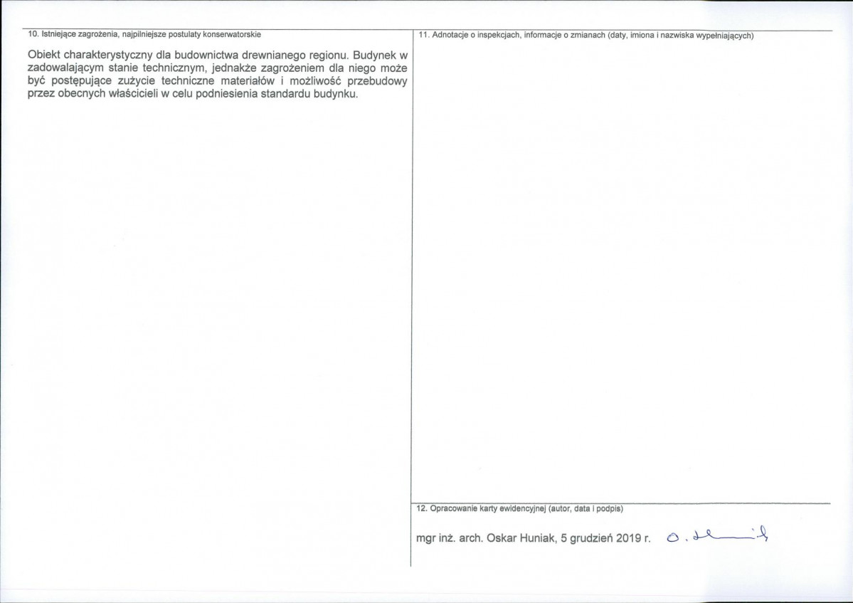 KEZN - Karta obiektu niewpisanego do rejestru, skan nr 2