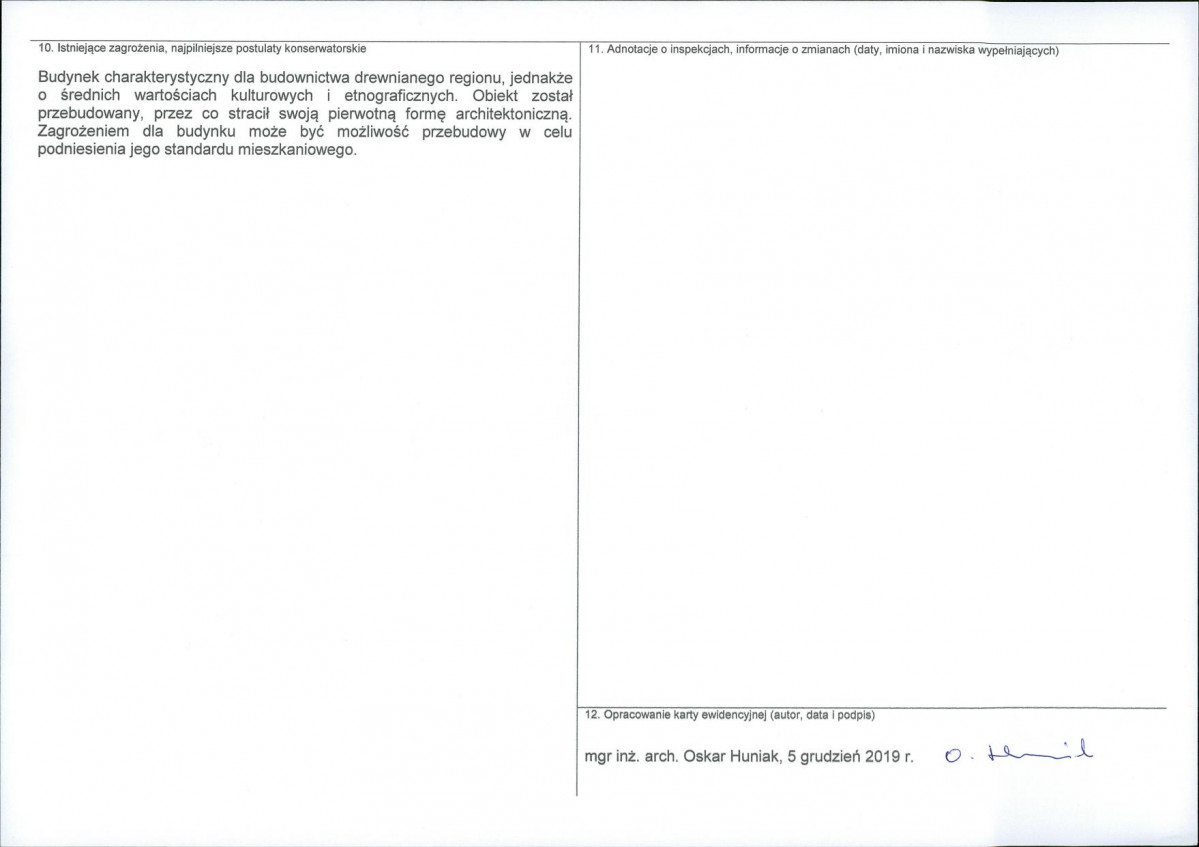 KEZN - Karta obiektu niewpisanego do rejestru, skan nr 2