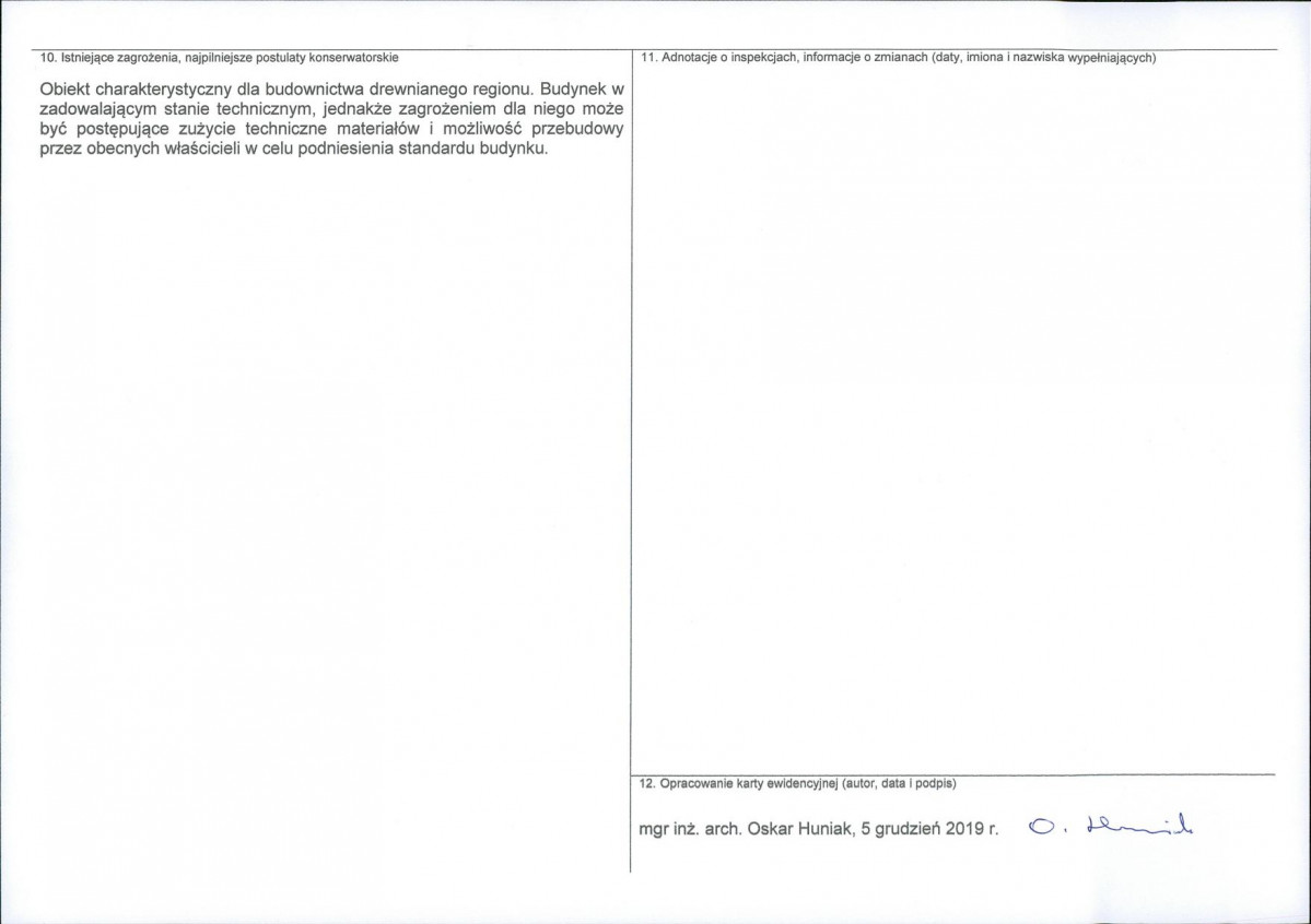 KEZN - Karta obiektu niewpisanego do rejestru, skan nr 2