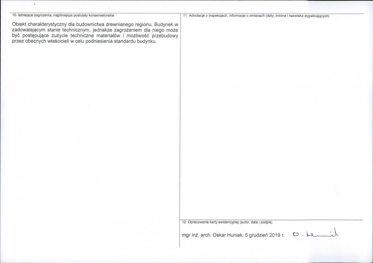 KEZN - Karta obiektu niewpisanego do rejestru, skan nr 2