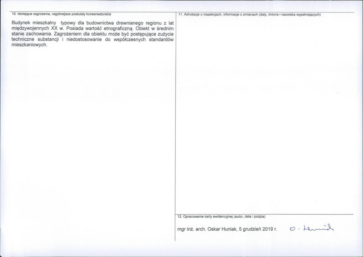 KEZN - Karta obiektu niewpisanego do rejestru, skan nr 2