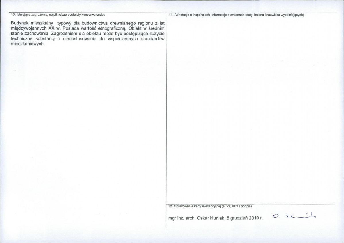 KEZN - Karta obiektu niewpisanego do rejestru, skan nr 2