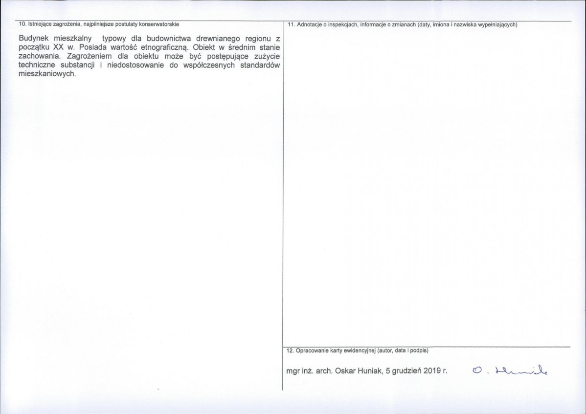 KEZN - Karta obiektu niewpisanego do rejestru, skan nr 2