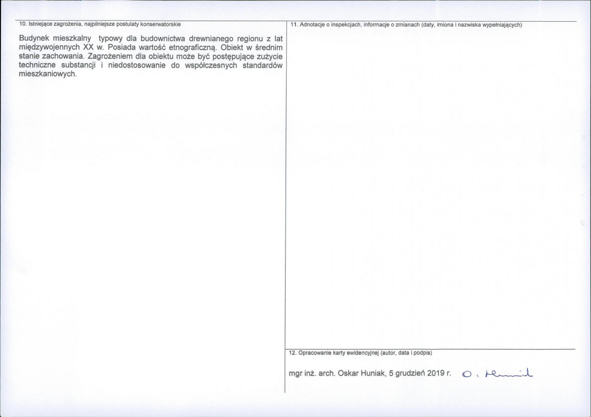 KEZN - Karta obiektu niewpisanego do rejestru, skan nr 2