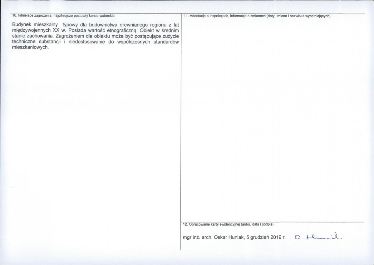 KEZN - Karta obiektu niewpisanego do rejestru, skan nr 2