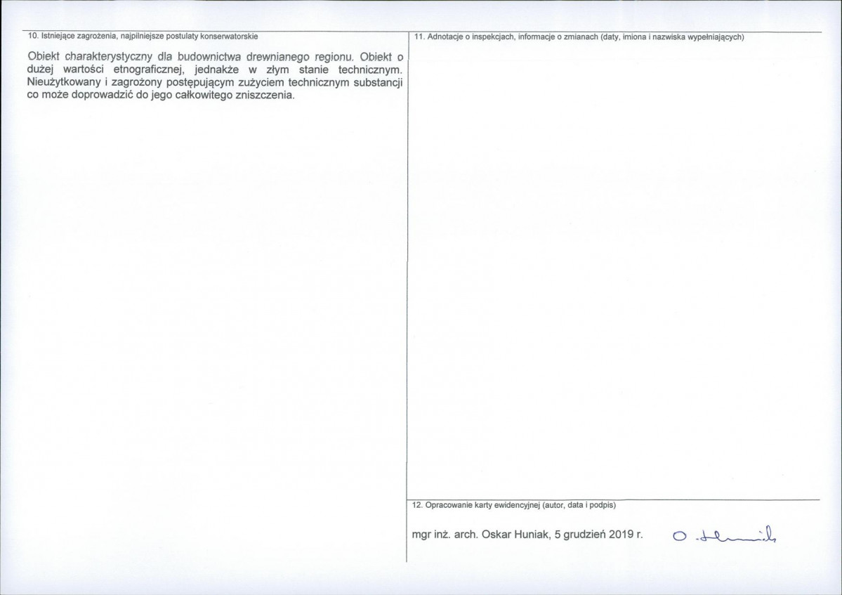 KEZN - Karta obiektu niewpisanego do rejestru, skan nr 2