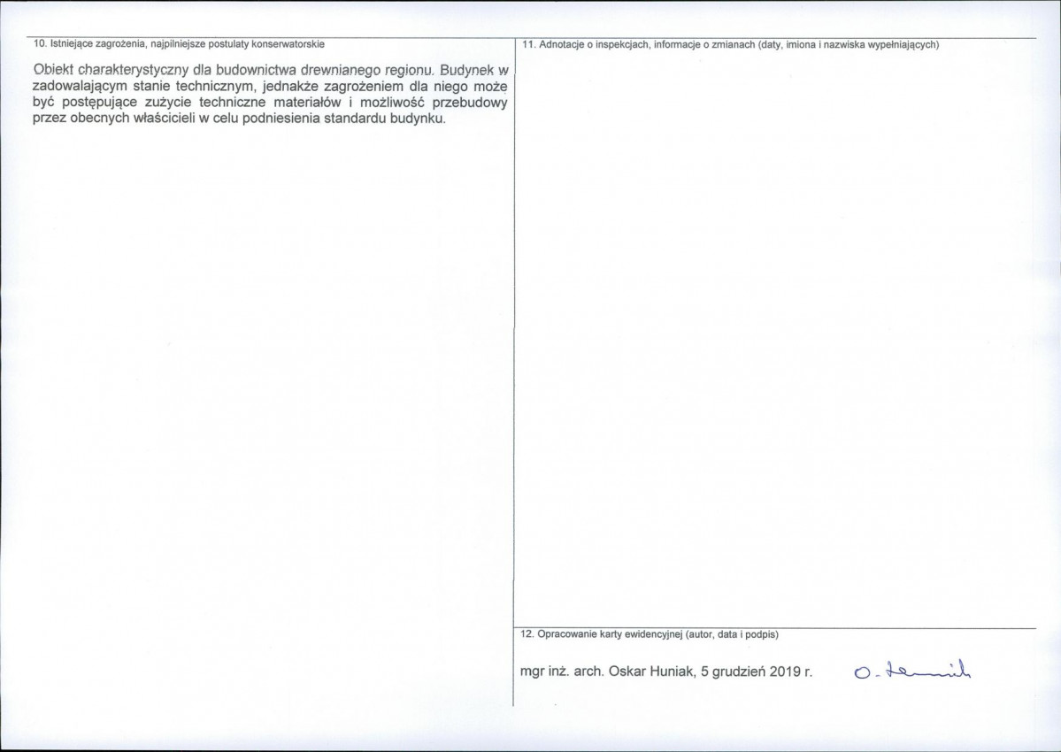 KEZN - Karta obiektu niewpisanego do rejestru, skan nr 2
