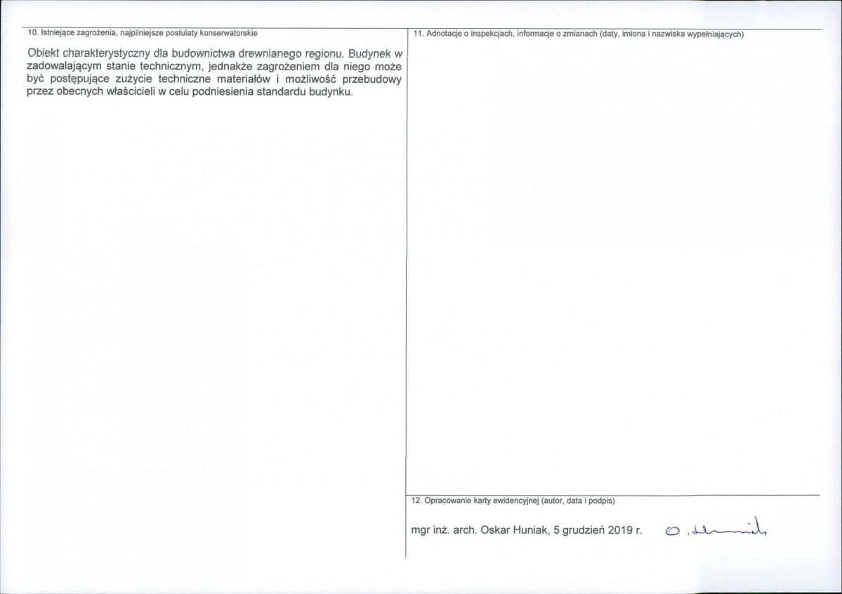 KEZN - Karta obiektu niewpisanego do rejestru, skan nr 2