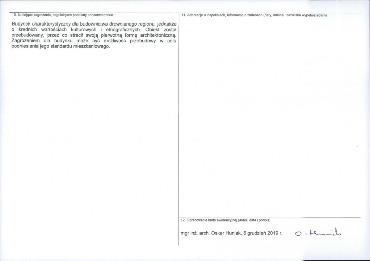 KEZN - Karta obiektu niewpisanego do rejestru, skan nr 2