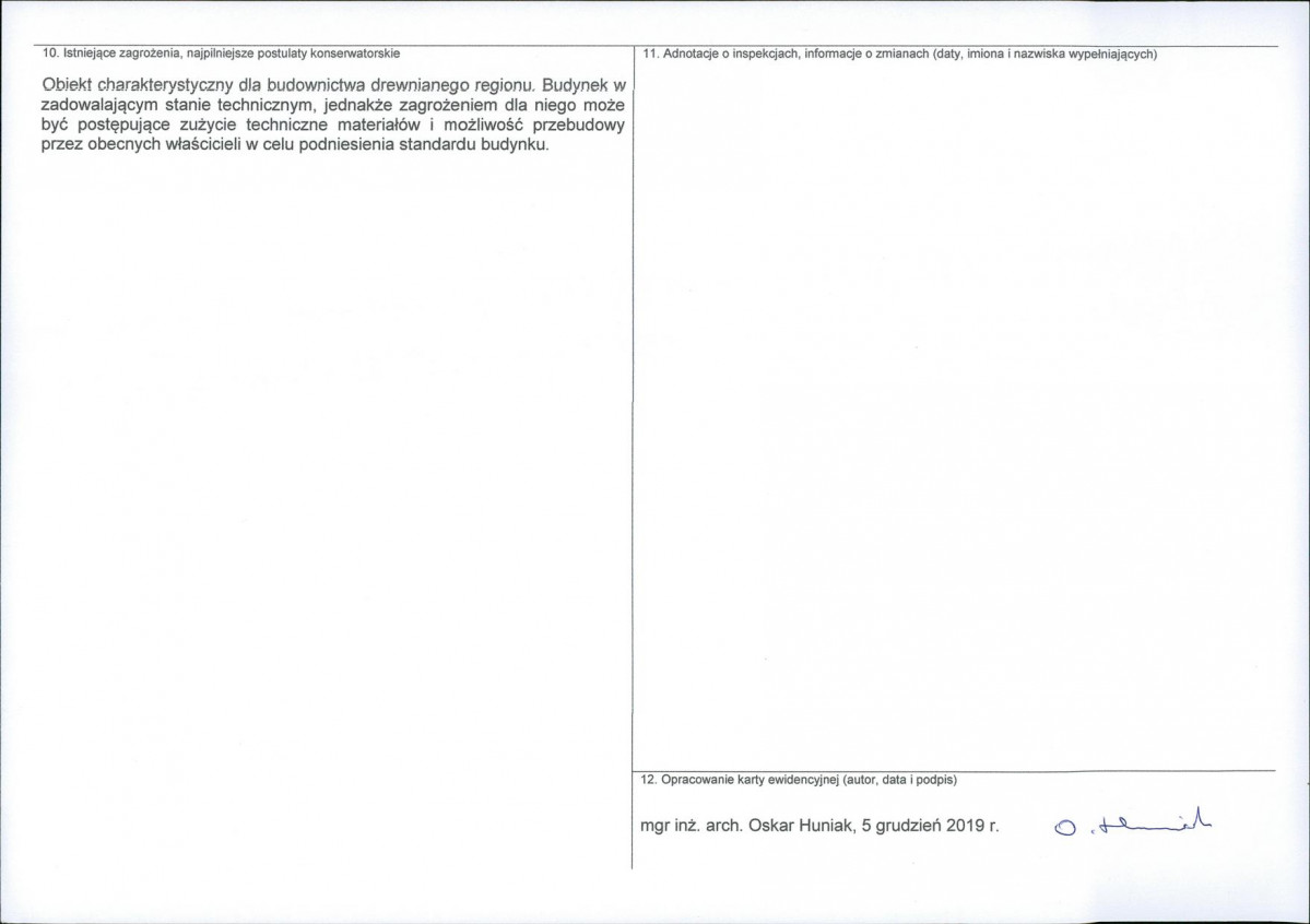 KEZN - Karta obiektu niewpisanego do rejestru, skan nr 2