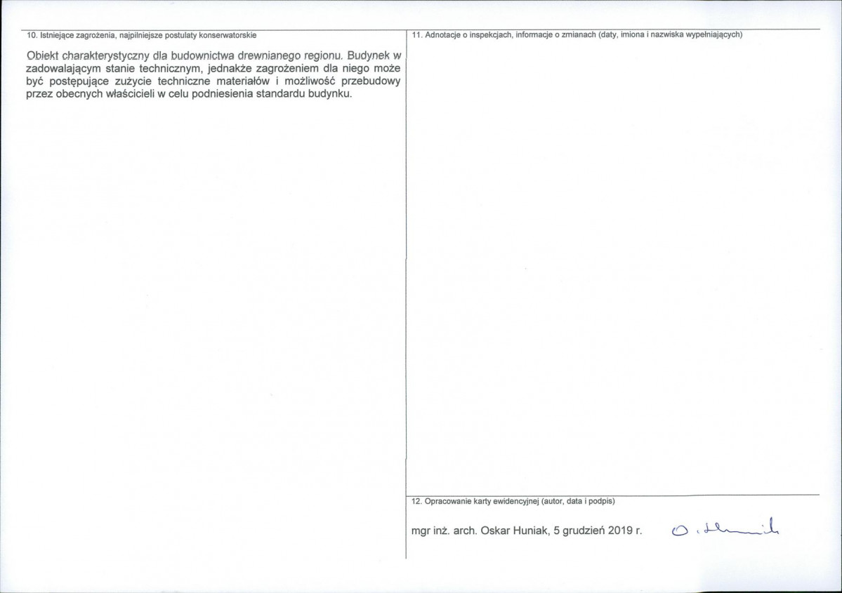 KEZN - Karta obiektu niewpisanego do rejestru, skan nr 2