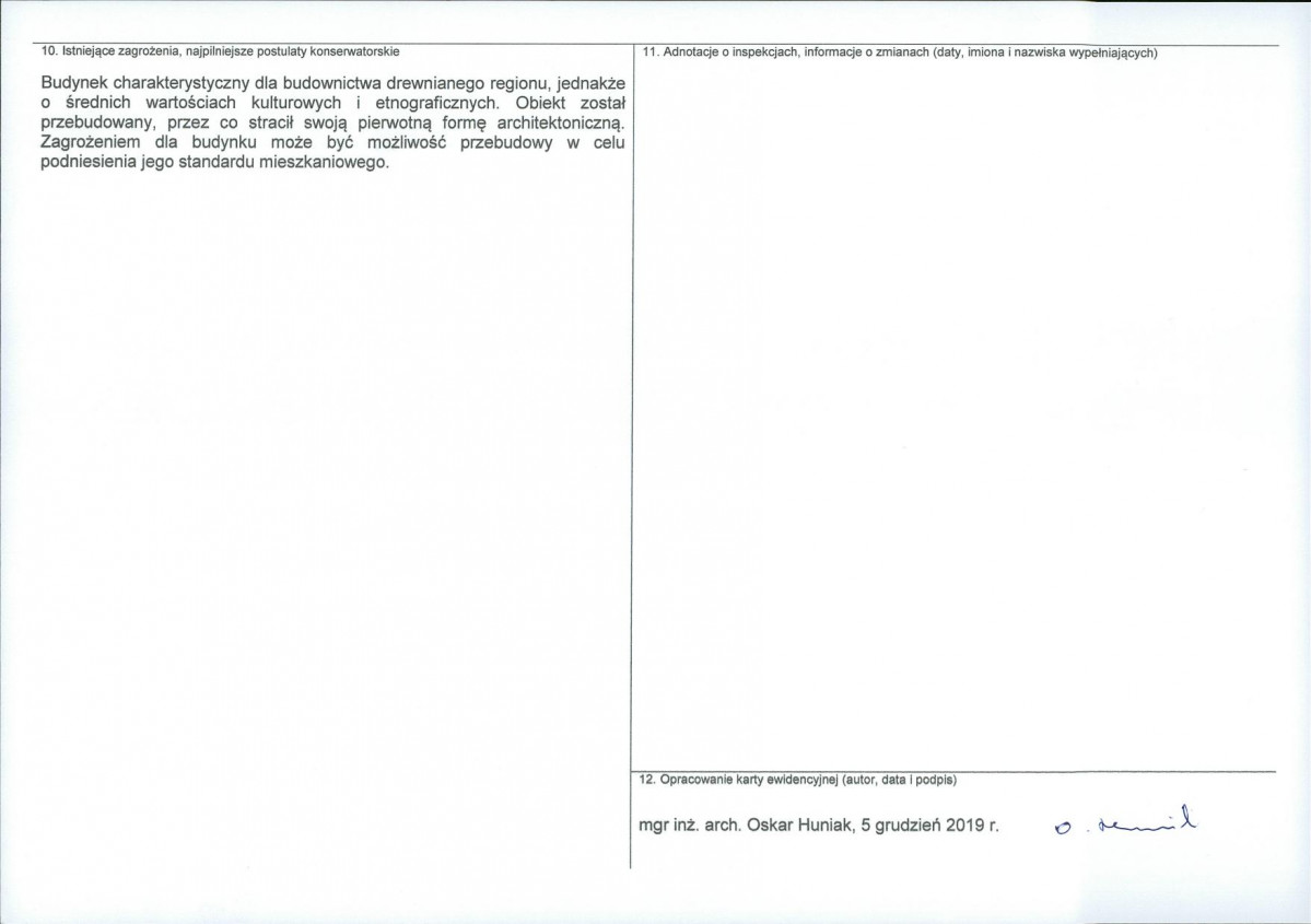 Karta obiektu niewpisanego do rejestru, skan nr 2
