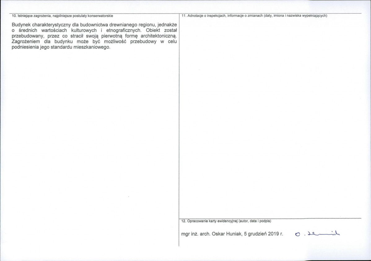 Karta obiektu niewpisanego do rejestru, skan nr 2