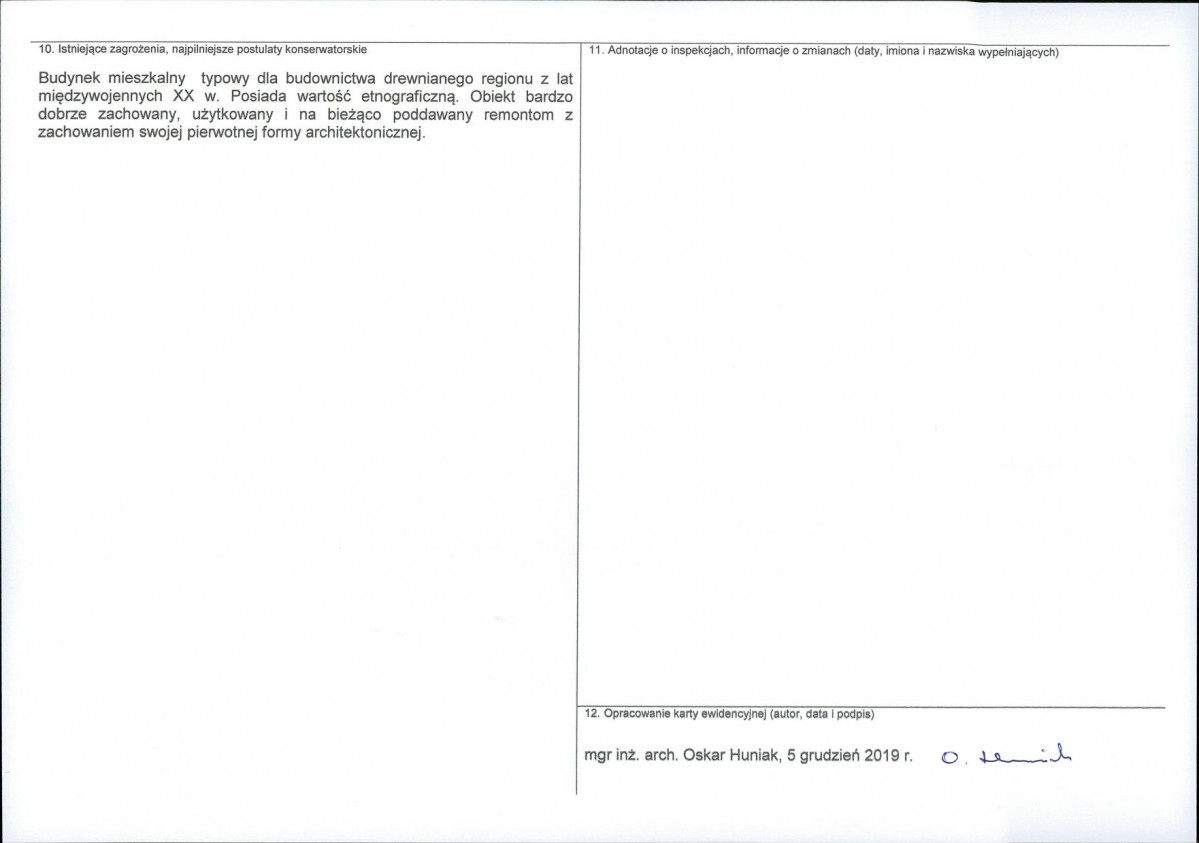 Karta obiektu niewpisanego do rejestru, skan nr 2