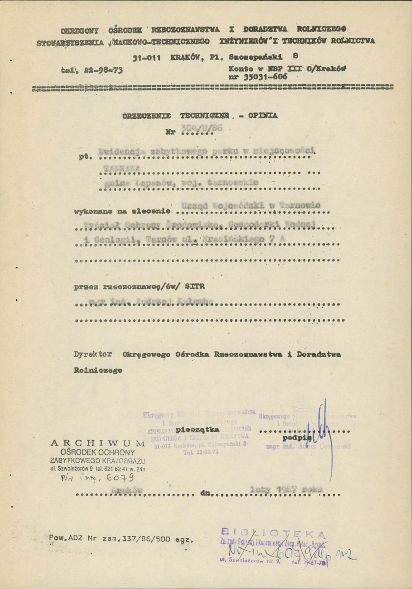 EP - Ewidencja parkowa, skan nr 6