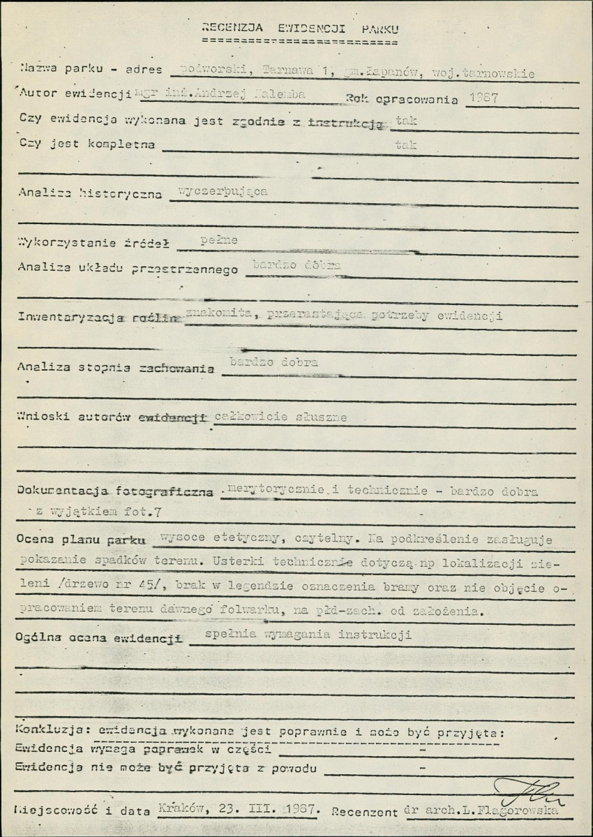 EP - Ewidencja parkowa, skan nr 8