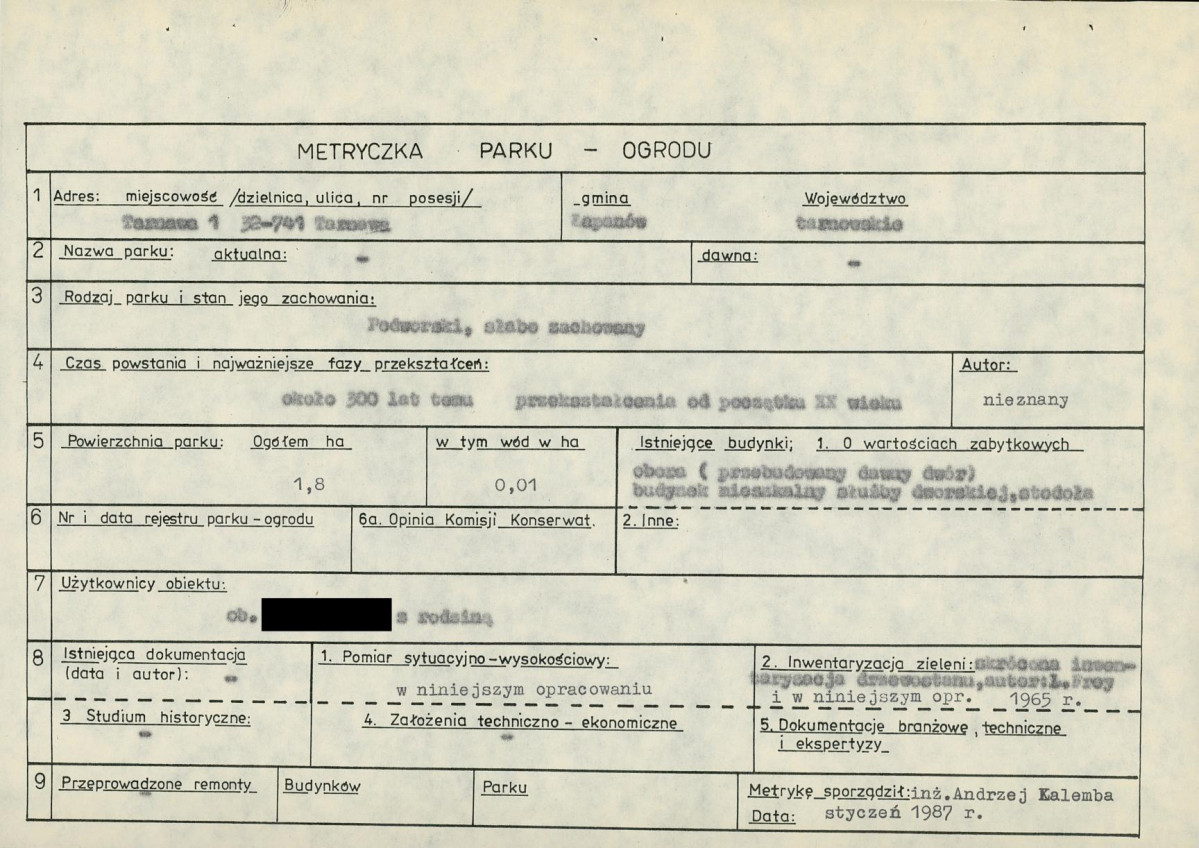 EP - Ewidencja parkowa, skan nr 10