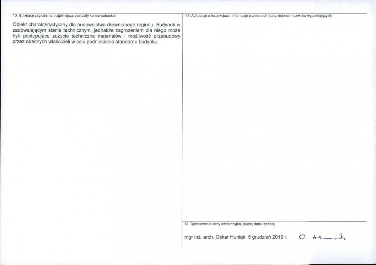 KEZN - Karta obiektu niewpisanego do rejestru, skan nr 2