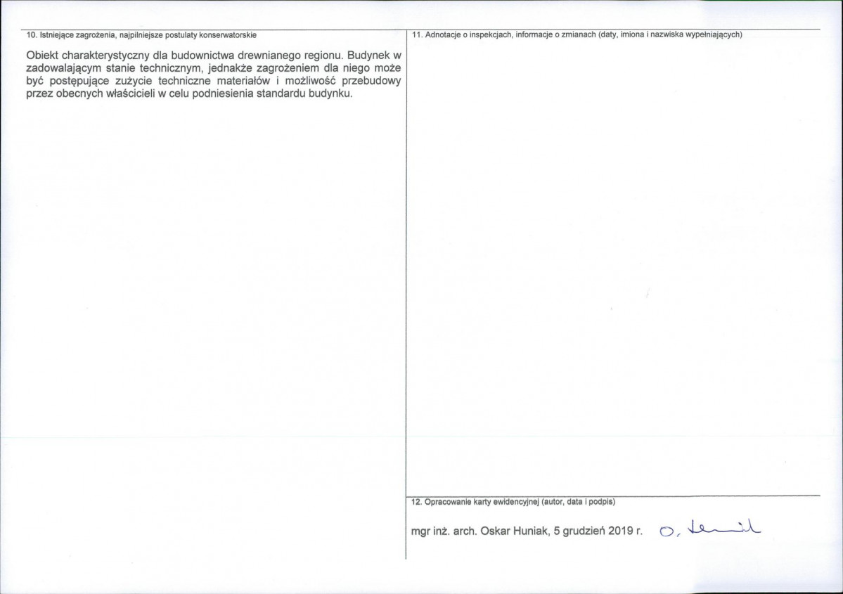 KEZN - Karta obiektu niewpisanego do rejestru, skan nr 2