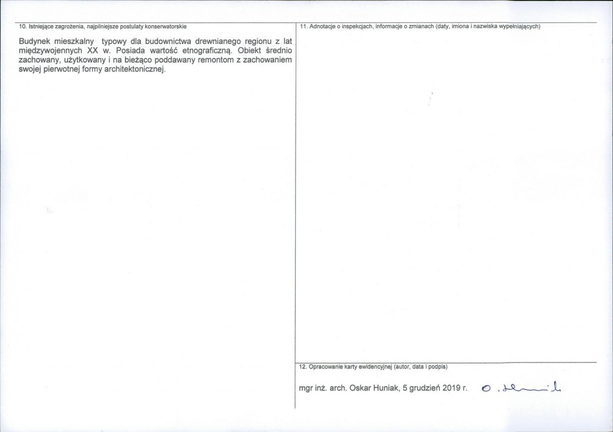 KEZN - Karta obiektu niewpisanego do rejestru, skan nr 2