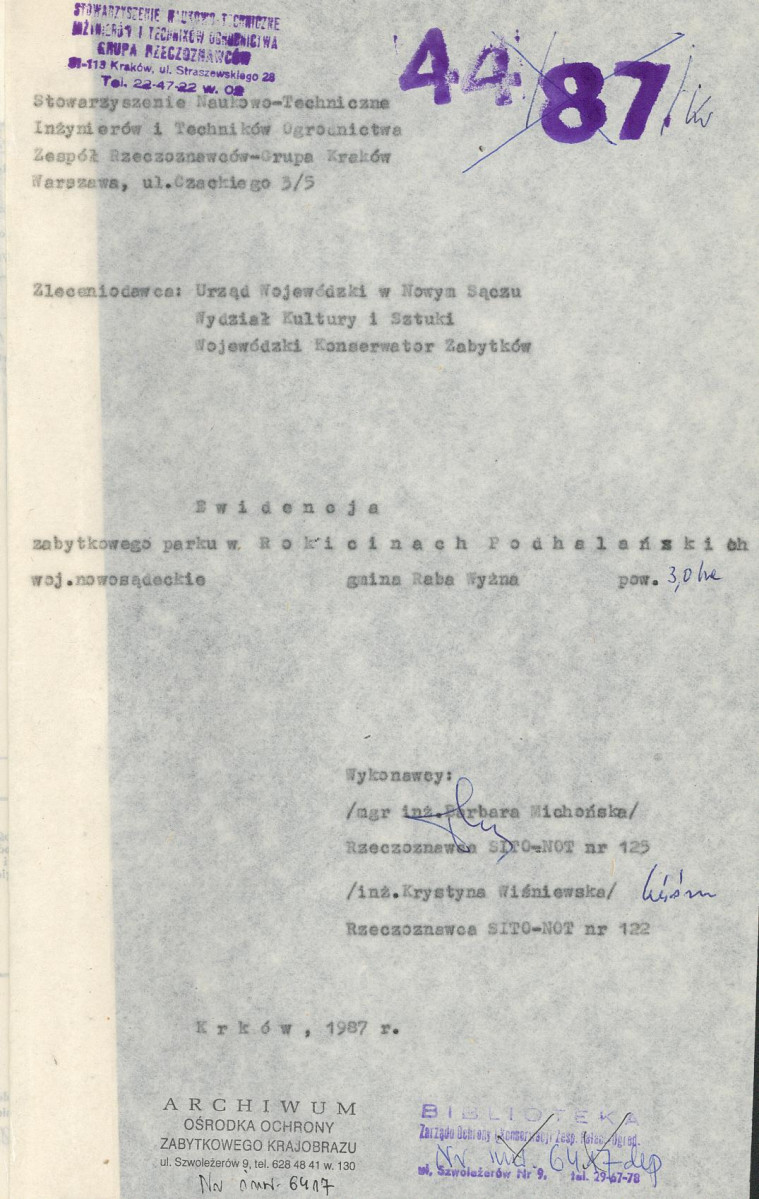 Ewidencja parkowa, skan nr 4