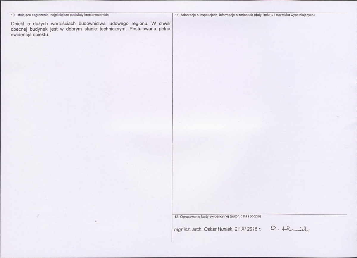 Karta obiektu niewpisanego do rejestru, skan nr 2