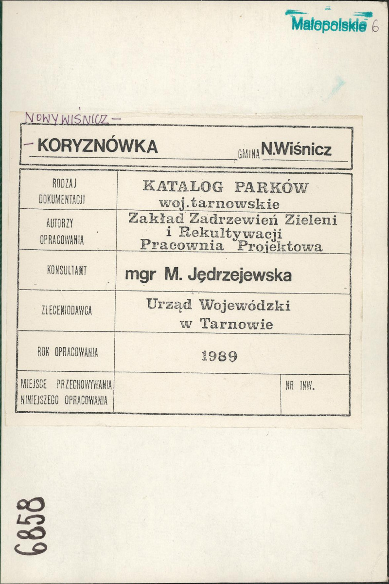 EP - Ewidencja parkowa, skan nr 1