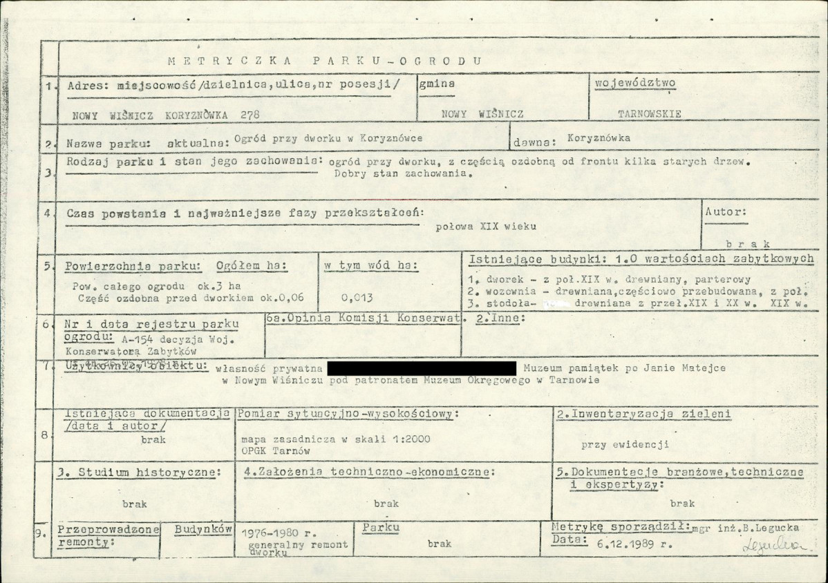 EP - Ewidencja parkowa, skan nr 7