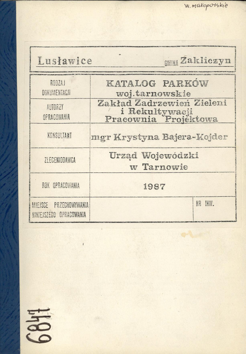 Ewidencja parkowa, skan nr 1