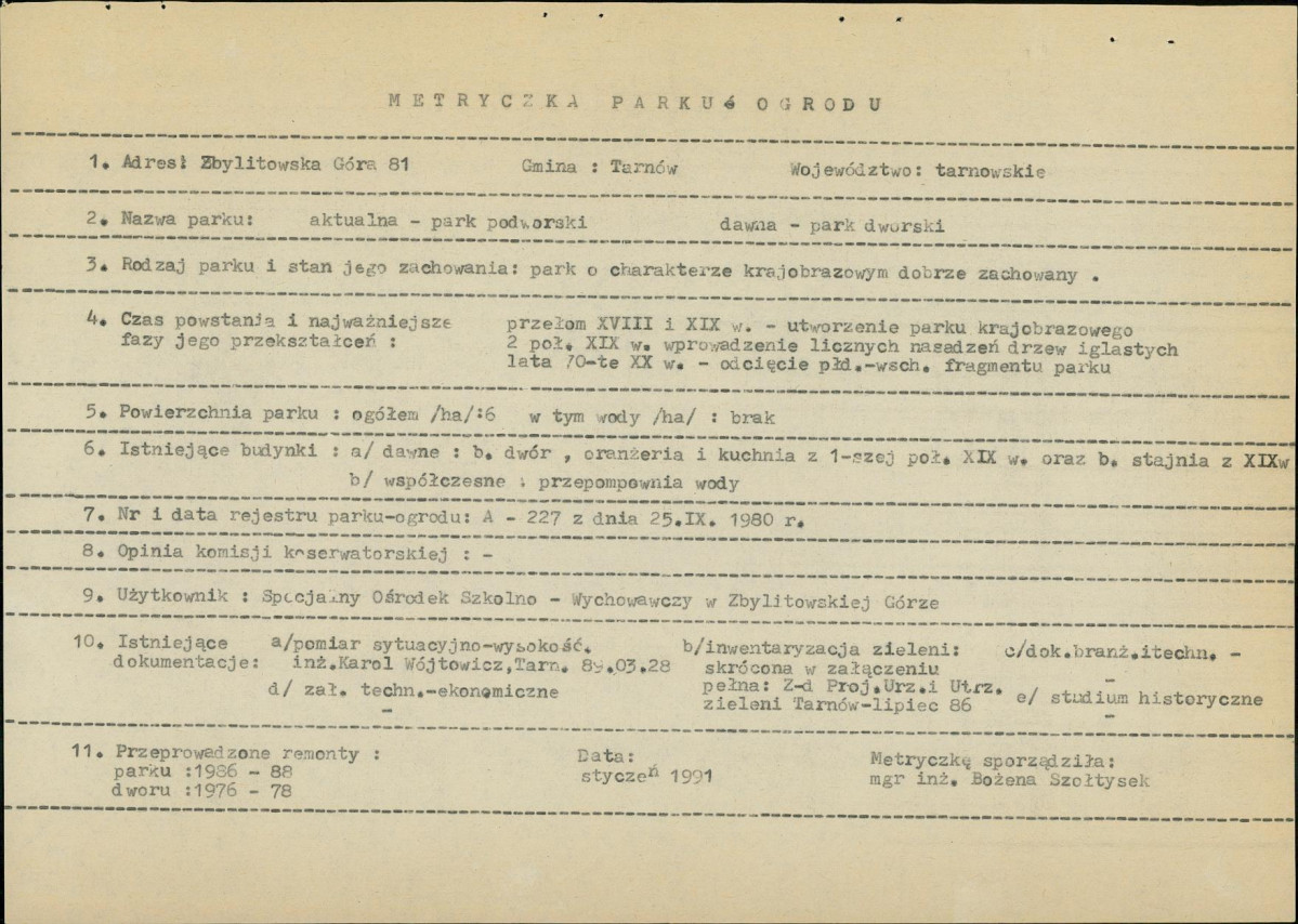 Ewidencja parkowa, skan nr 7