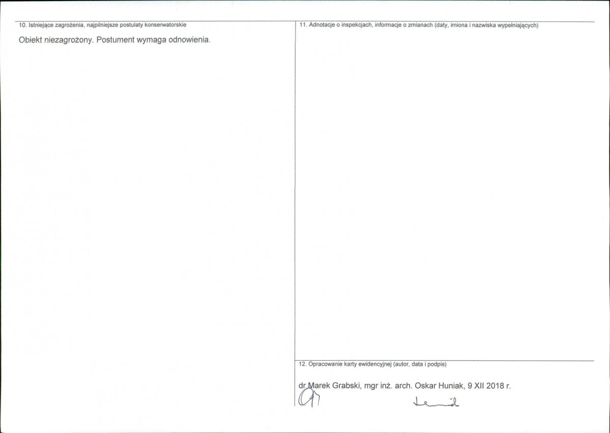 KEZN - Karta obiektu niewpisanego do rejestru, skan nr 2