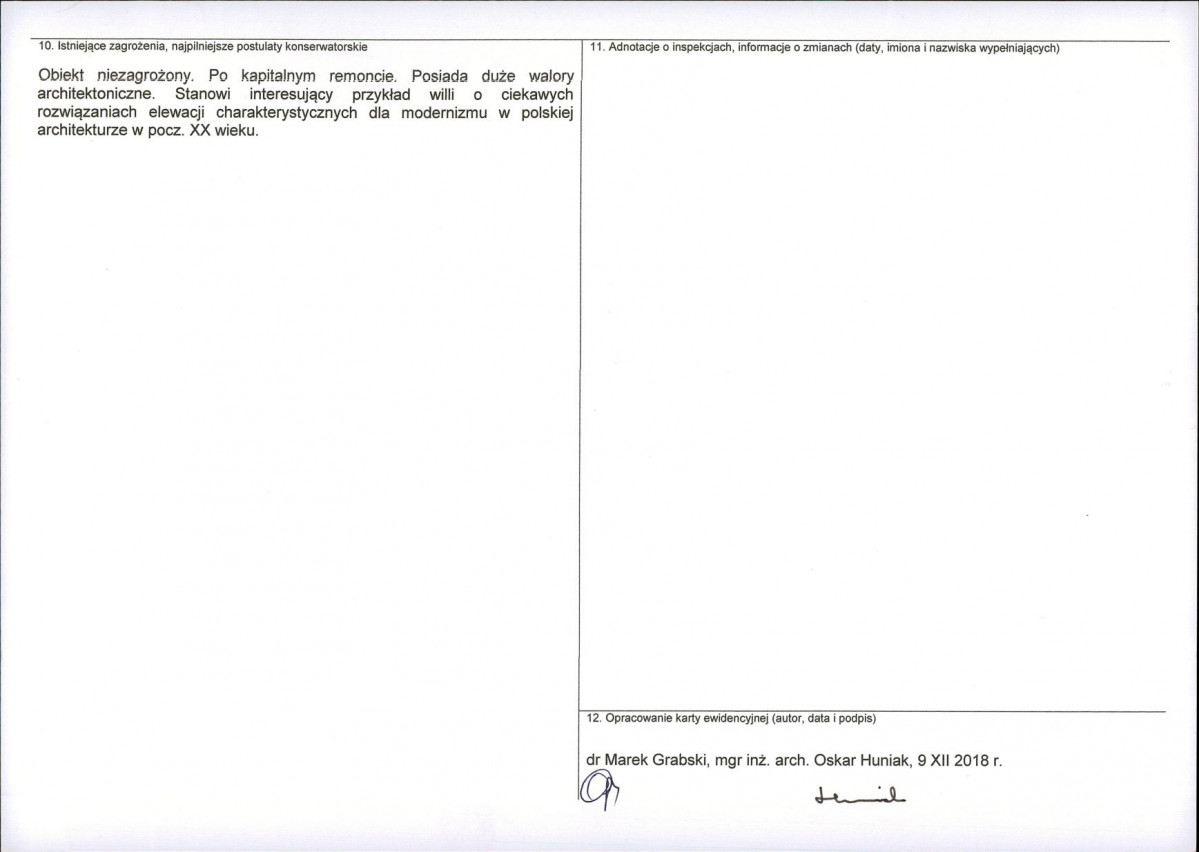 Karta obiektu niewpisanego do rejestru, skan nr 2