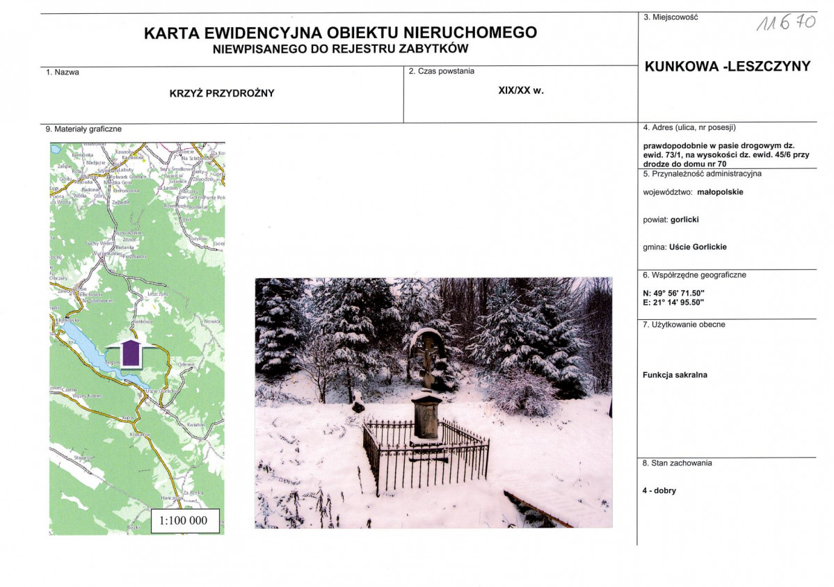 KEZN - Karta obiektu niewpisanego do rejestru, skan nr 1