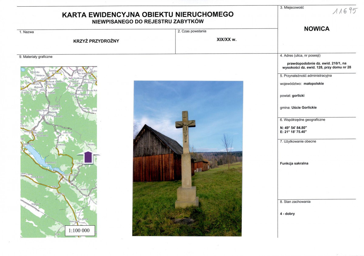 Karta obiektu niewpisanego do rejestru, skan nr 1