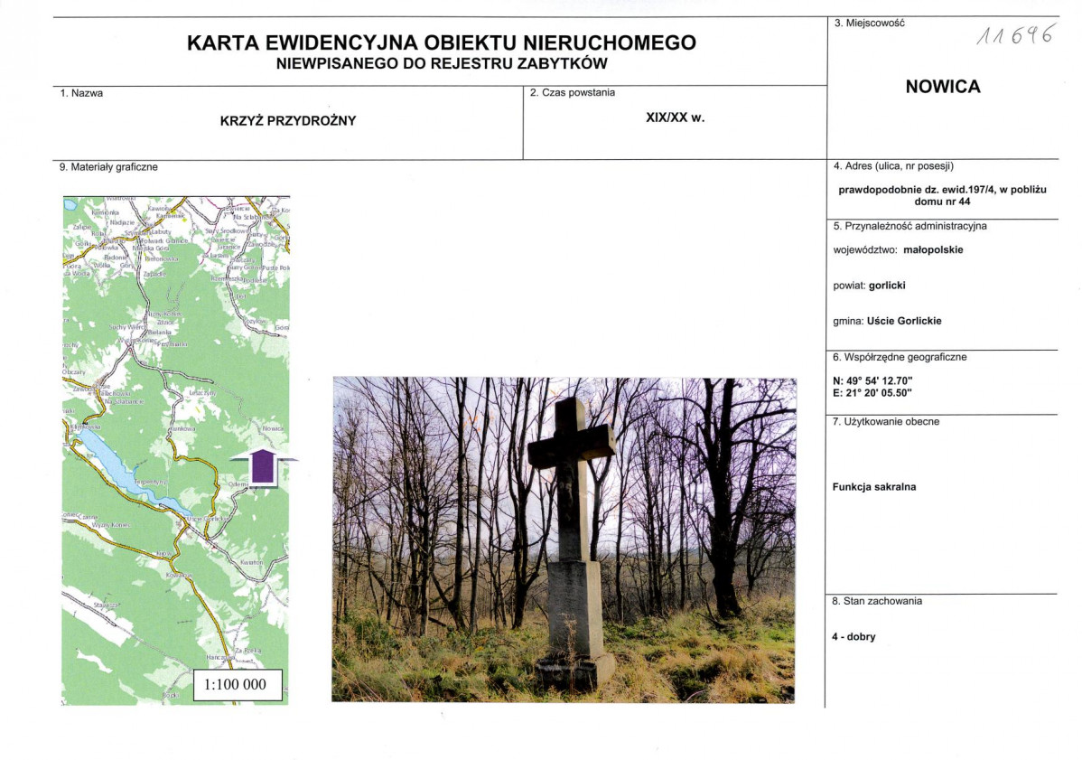Karta obiektu niewpisanego do rejestru, skan nr 1
